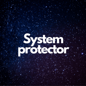 Logo for System Protector featuring The Plural Association on a dark background.