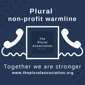 A warm weather poster promoting The Plural Association's non-profit work for the OSDD community.