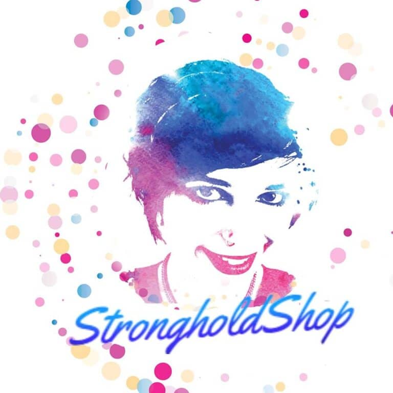 Stronghold shop logo featuring a woman's face, representing The Plural Association.