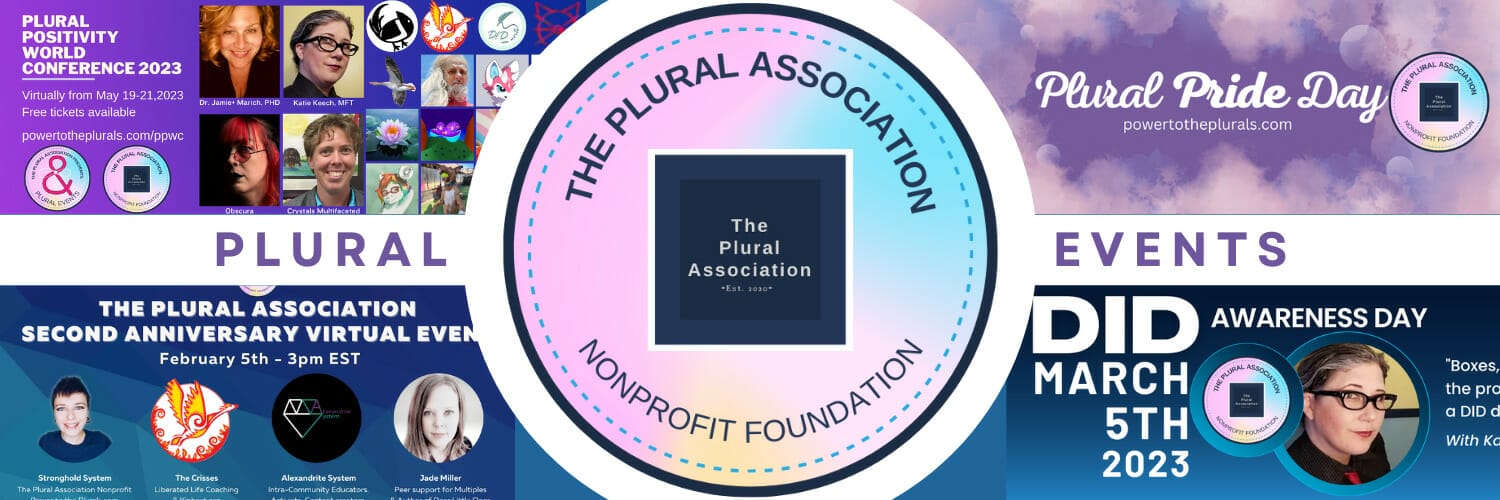 A banner promoting pure and diverse events organized by The Plural Association.